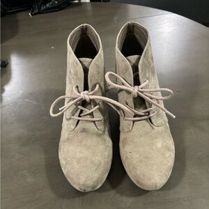 Taupe Wedge Booties size 8.5